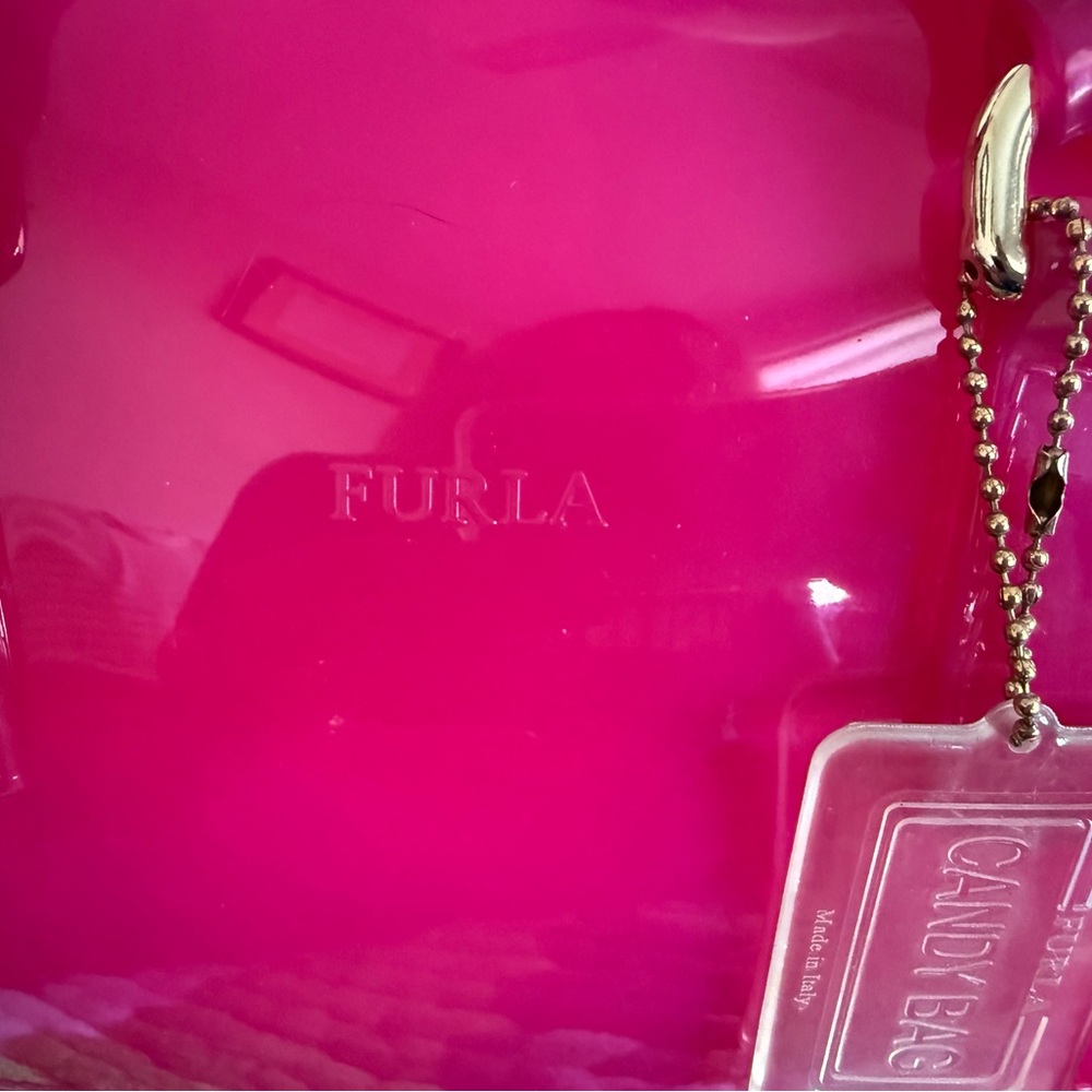 AUTHENTIC Used Furla Vibrant Pink Candy Boston Bag - Picture 8 of 9